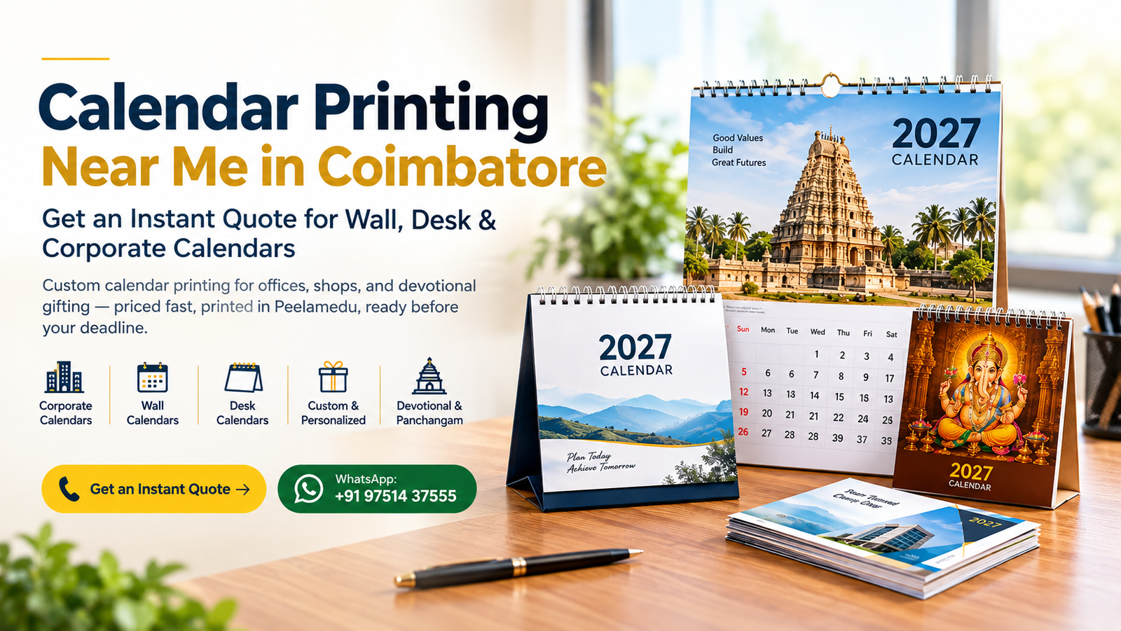 Calendar printing near me in Coimbatore by High5 Prints